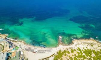 belle côte plage drone paysage panorama peut picafort majorque espagne.