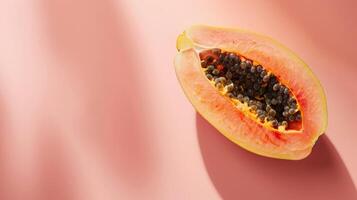 Papaye des fruits Haut vue sur le pastel Contexte photo