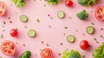 en bonne santé nourriture, des légumes et des fruits, Haut vue photo