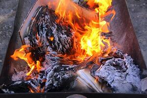 une Feu cette des brûlures tout cette brûlures. photo