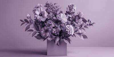 violet fleur bouquet arrangement cadeau, ai photo