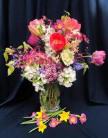 romantique bouquet de le jardin fleurs photo