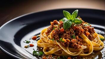 tagliatelles bolognaise est délicieux photo