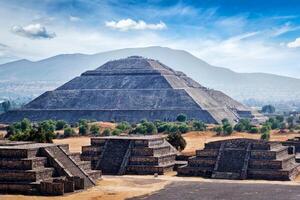 panorama de teotihuacan pyramides photo