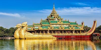 karaweik Royal barge, kandawgyi lac, Yangon photo