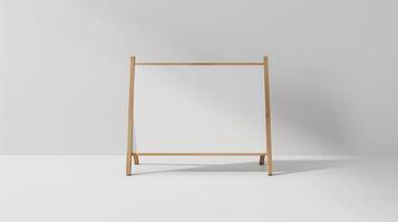 un cadre bannière maquette avec une Vide en bois Cadre isolé sur une blanc Contexte. photo