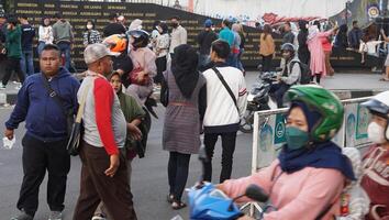 bandung, Ouest Java. mai 26, 2023, le atmosphère de le Asie-Afrique bandung rue tandis que sur vacances photo