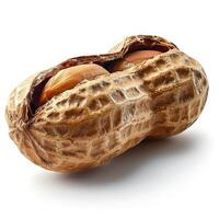 cacahuètes dans coquille de noix isolé sur blanc Contexte photo