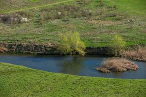 paysage avec magnifique la nature dans le village dans le république de moldavie. pays vie. Moldavie, une petit pays avec une gros cœur dans est L'Europe . photo