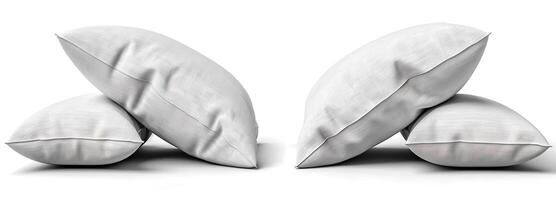 luxueux blanc jeter oreillers avec élégant en tissu texture pour élégant intérieur conception améliorations photo