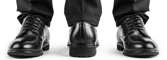 noir cuir Pour des hommes robe des chaussures avec brillant terminer pour une sophistiqué professionnel Regardez photo