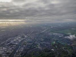 Rotterdam Nord mer aérien Pays-Bas Hollande panorama de avion avant atterrissage à Amsterdam Schipol aéroport paysage photo