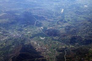 Rabagao rivière aérien vue de avion, le Portugal photo