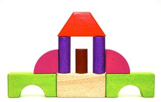 coloré en bois jouets pour le bâtiment photo