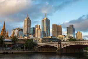 paysage urbain image de Melbourne, pendant été le coucher du soleil. - 28 décembre 2012, Melbourne, Australie. photo