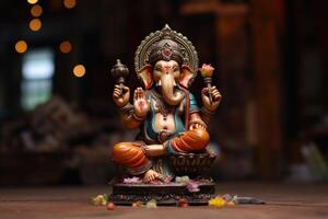 une Seigneur Ganpati, ganesh. génératif ai photo