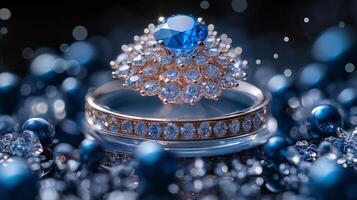 bleu saphir bague photo