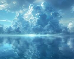 spectaculaire nuage formations qui se profile plus de une calme mer photo