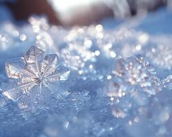 fermer de la glace cristaux formant sur une surface photo