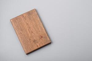 vide en bois Coupe planche sur gris texturé béton Contexte photo