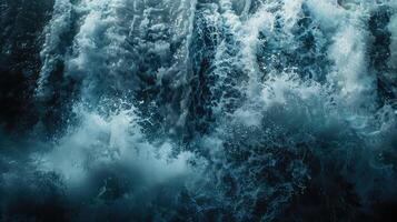 une grand cascade avec l'eau écoulement plus de il photo