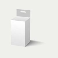 3D illustration boîte d'emballage de fente de suspension blanche isolée sur fond blanc. adapté à la conception de votre élément de projet. photo