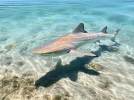 les requins nager dans cristal clair des eaux photo