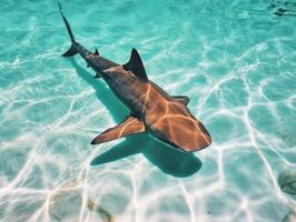 les requins nager dans cristal clair des eaux photo