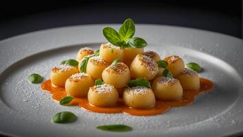 Gnocchi délicieux dans une restaurant photo