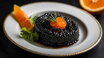 élégant noir caviar dans une restaurant photo