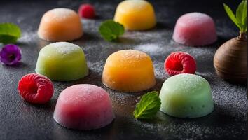 mochi magnifique la glace crème savoureux photo