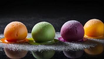 mochi magnifique la glace crème savoureux photo