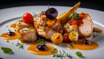 provençal poulet dans une restaurant table photo