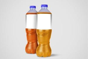 bouteilles de boissons non alcoolisées isolées sur fond blanc. rendu 3D. adapté à la conception de votre élément. photo