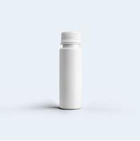 Bouteille de poudre cosmétique blanche de rendu 3D avec capuchon en plastique isolé sur fond gris. adapté à votre conception de maquette. photo