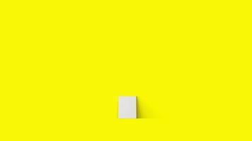 Rendu 3D portant une toile blanche vierge isolée sur fond jaune. photo