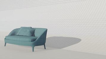 3d le rendu moderne minimaliste canapé sur plan photo