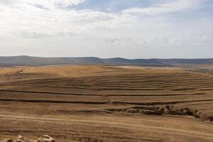 paysage photo de le Haut de le enisala médiéval forteresse près Jurilovca dans tulcée, Roumanie.