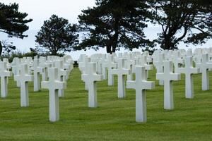 américain cimetière à la Normandie zone. la Seconde Guerre mondiale Mémorial. photo