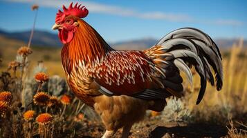 coq poule animal ferme oiseau Prairie photo