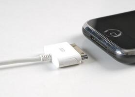 corde de USB à propos une joueur photo