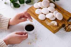 confortable Matin café Pause avec biscuits photo