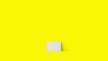 Rendu 3D portant une toile blanche vierge isolée sur fond jaune. photo