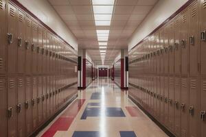 académique atmosphère école couloirs doublé avec Lignes de Casiers photo