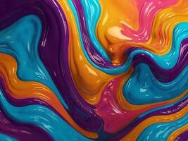 abstrait 3d liquide Contexte avec vibrant couleurs photo