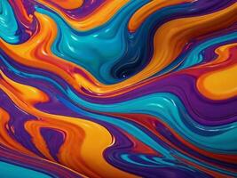 abstrait 3d liquide Contexte avec vibrant couleurs photo