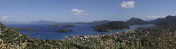 panorama photo nidri baie, lefkada, Grèce