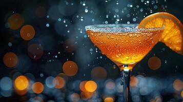 rafraîchissant Orange cocktail avec un Orange tranche. parfait pour une été fête ou tout spécial occasion. photo