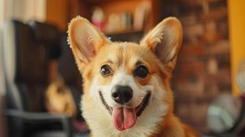 corgi chien étant soigné brillant Naturel éclairage photo