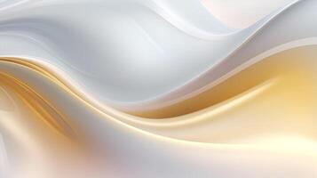abstrait blanc ondulé Contexte avec stries de or couleur. texturé toile de fond. élégant blanc moderne architecture art. photo